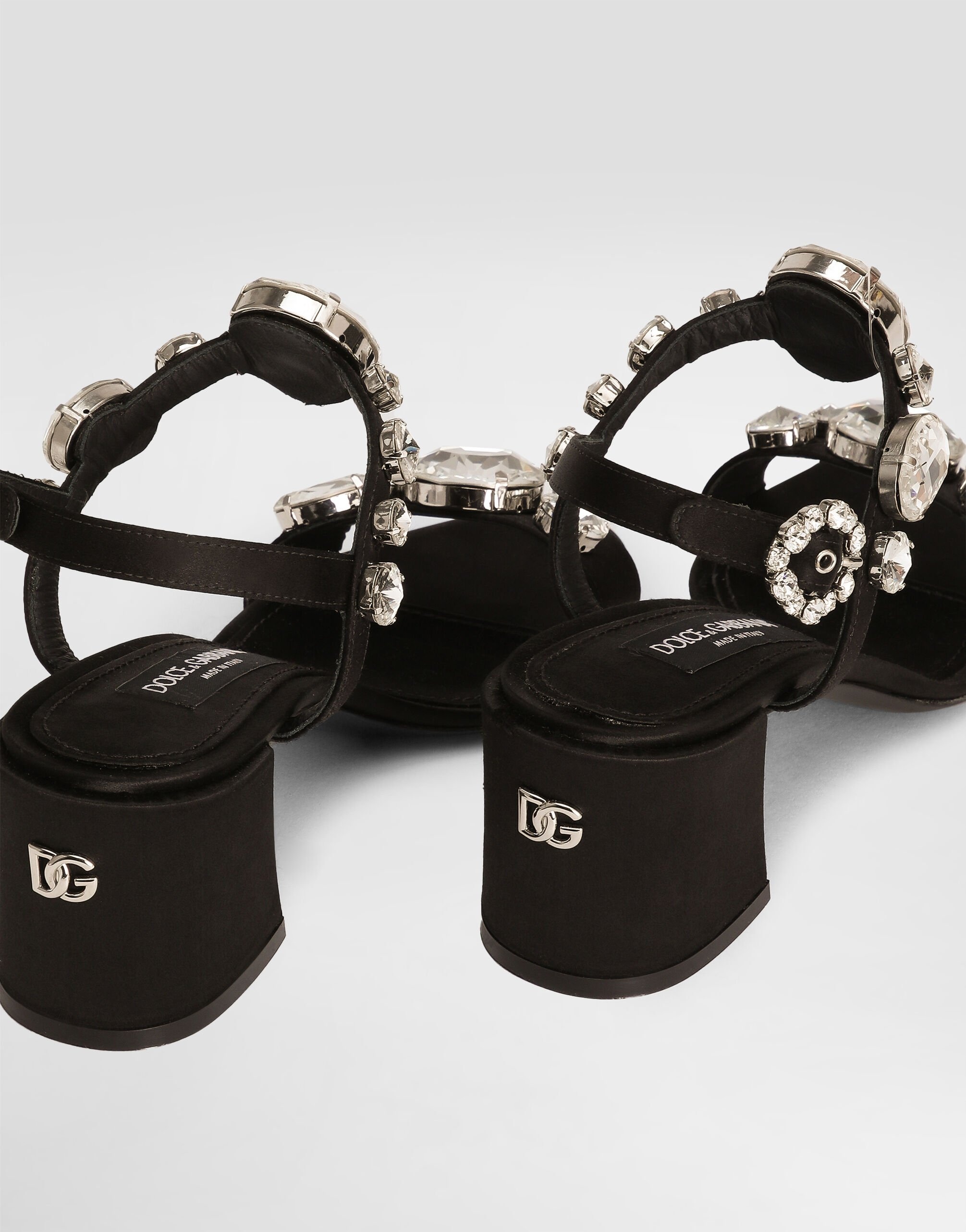 Satin sandals with gemstone embellishment - 4