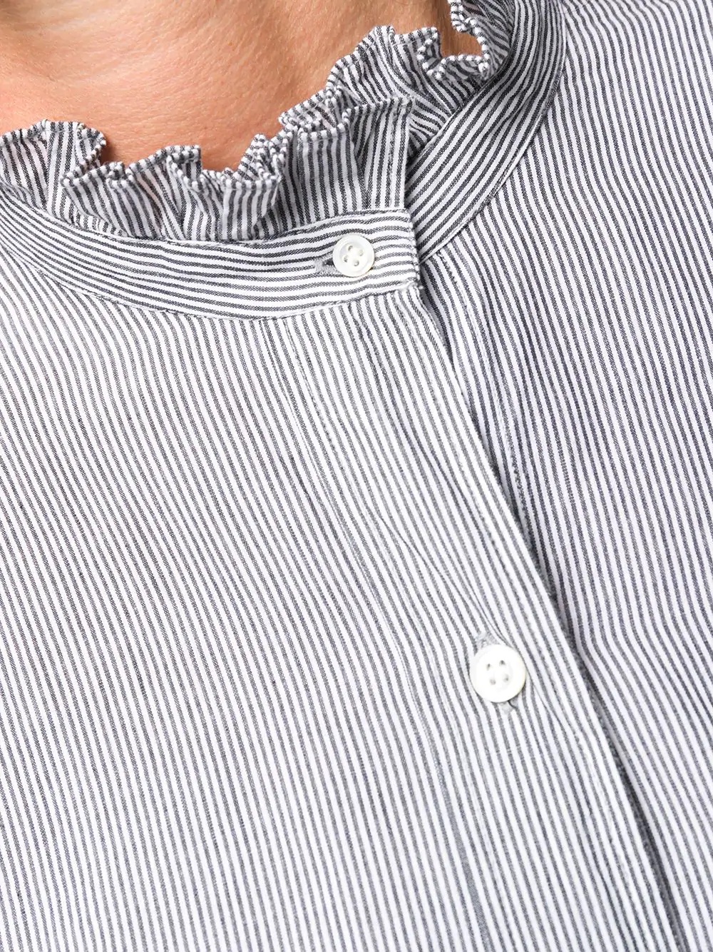 ruffle-neck striped shirt - 5