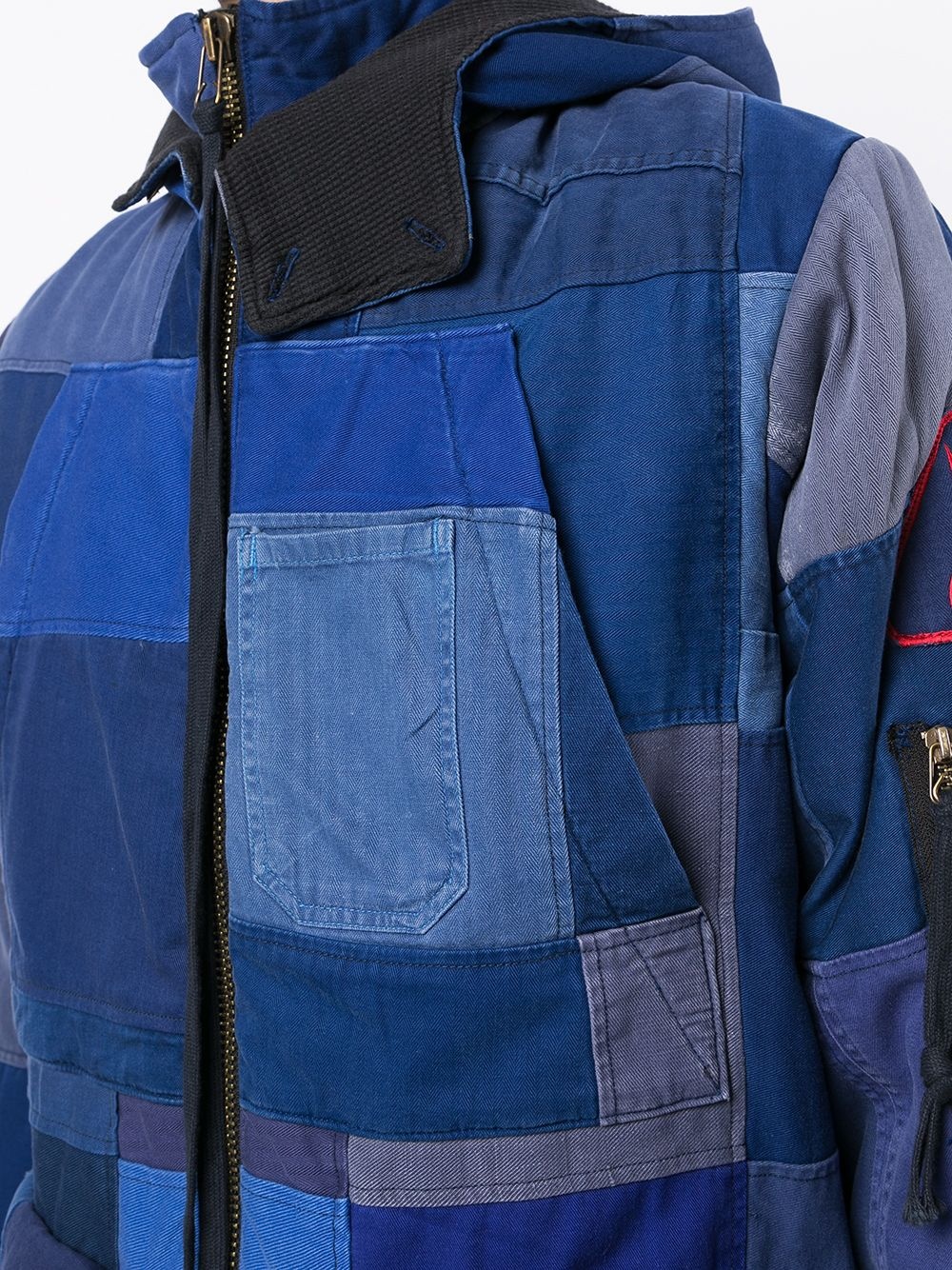 patchwork-design coat - 5