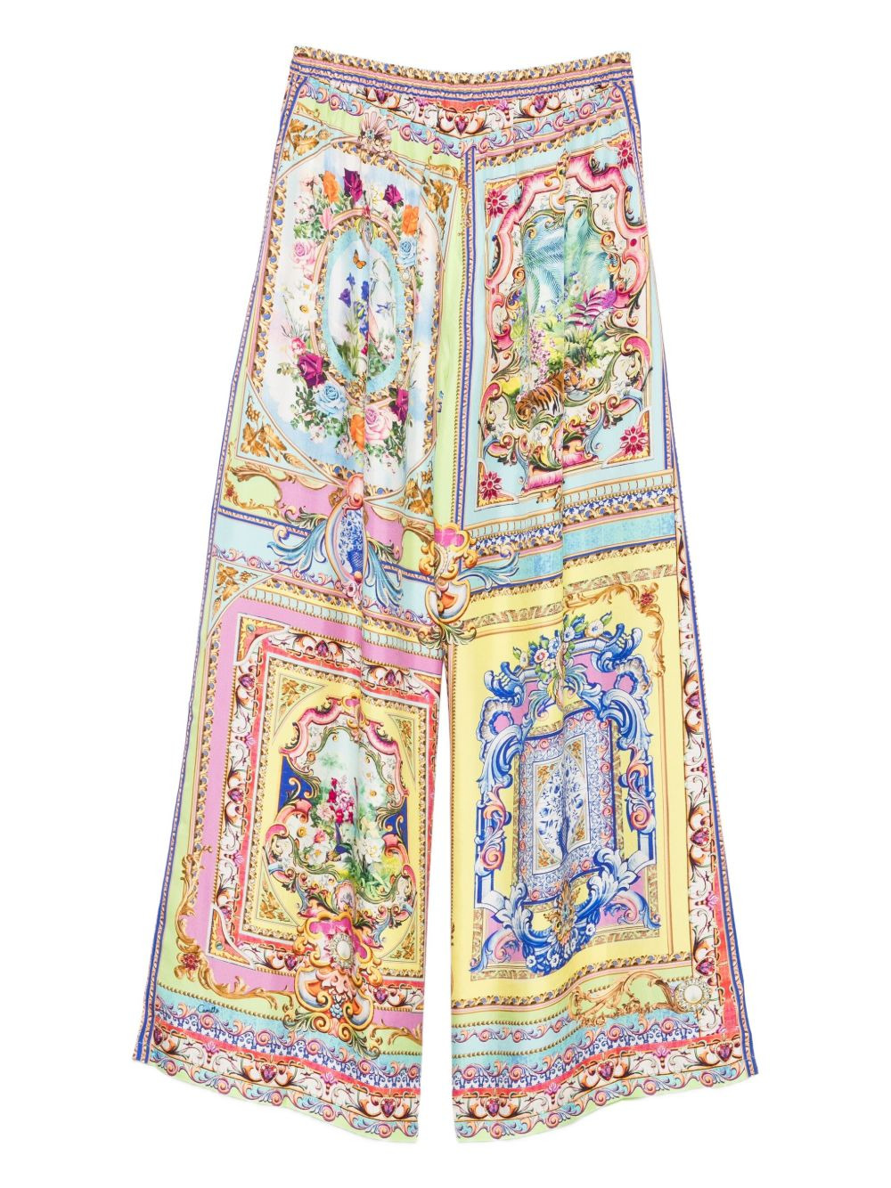 Spirit Of Santa Maria floral-panelled silk trousers - 2