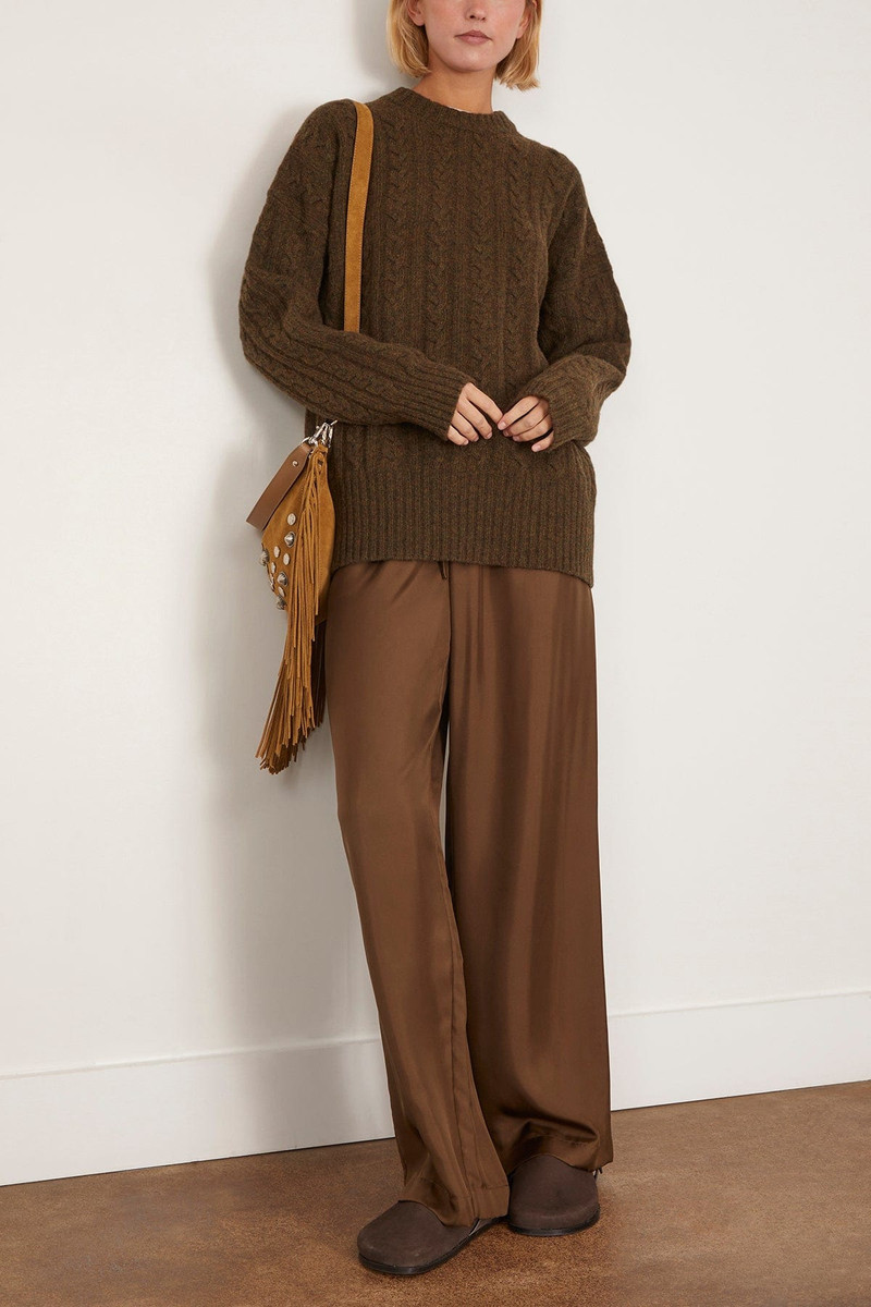 RÓHE Cable Knit Jumper in Forest Melange outlook