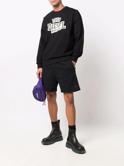 Diesel logo-print cotton-blend sweatshirt outlook