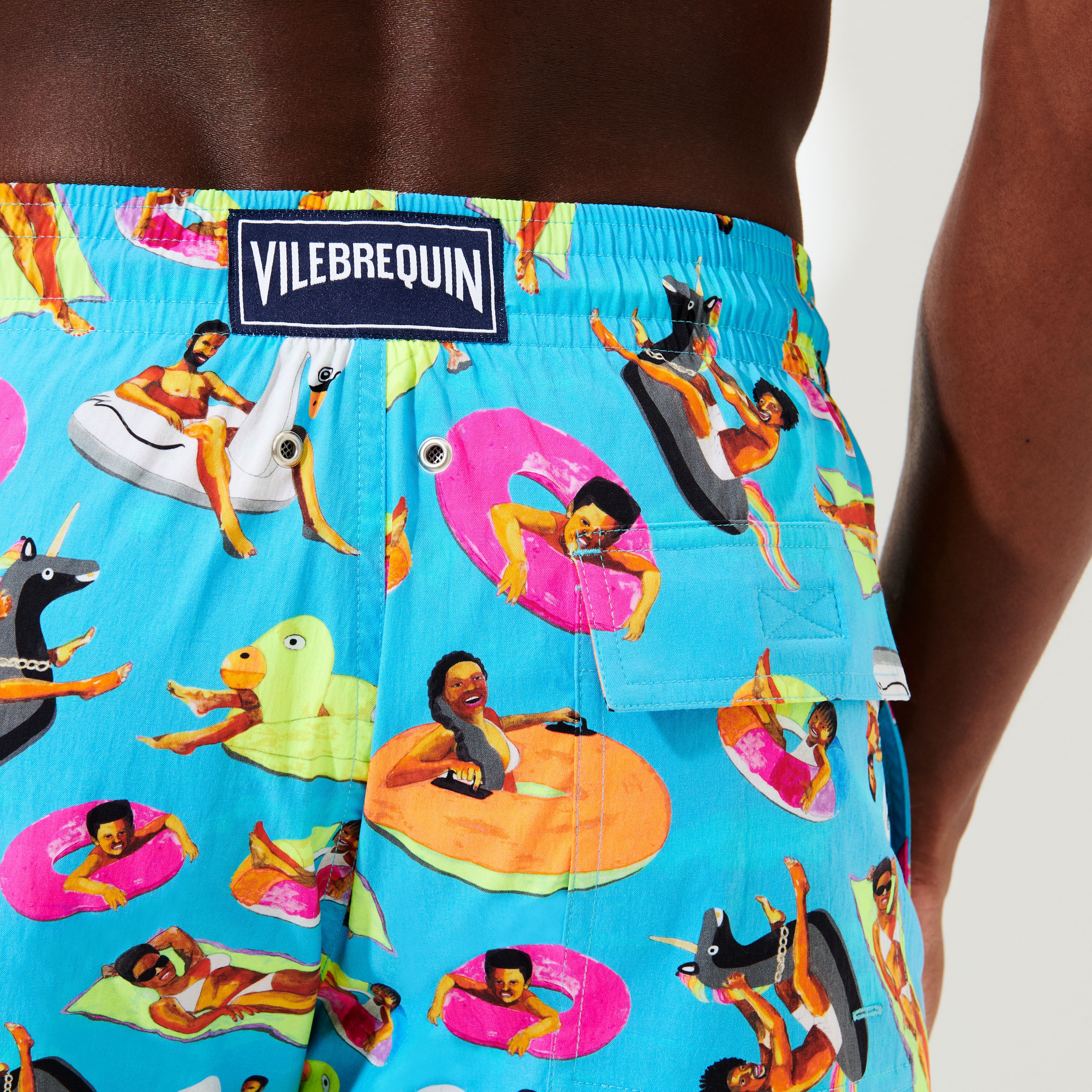 Men Stretch Short Swim Trunks - Vilebrequin x Derrick Adams - 8