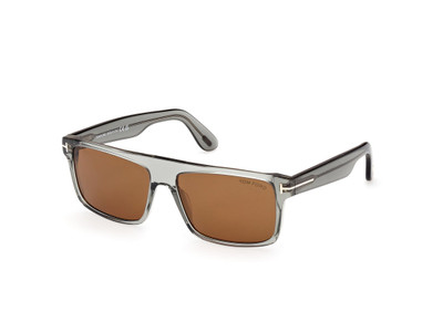 TOM FORD TOM FORD Straight-Arm Sunglasses Grey Brown outlook