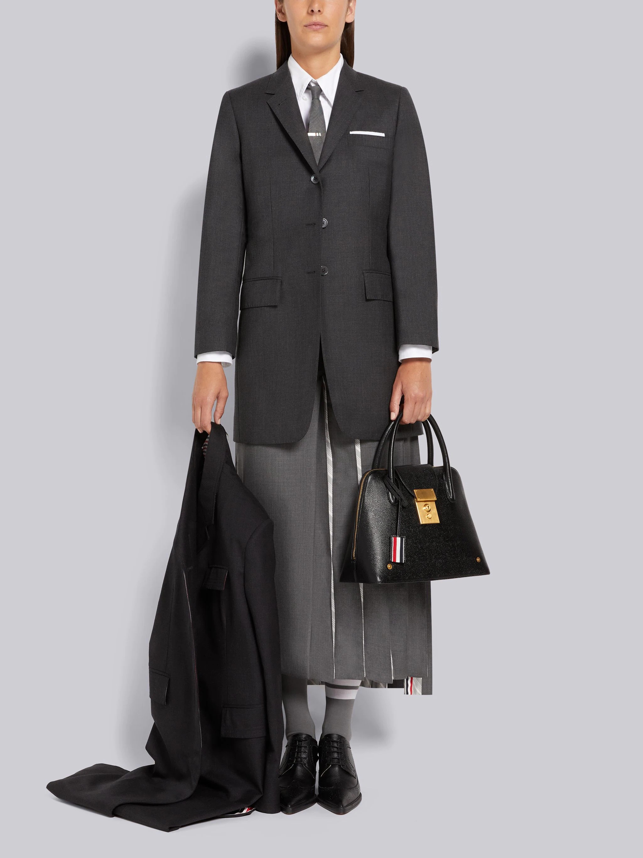 Charcoal Super 120's Twill Oversized Chesterfield Coat - 4