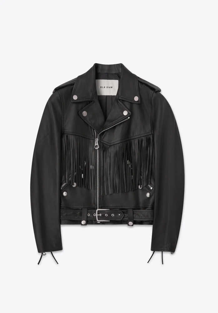 LEATHER JACKET 18 FRINGE BLACK - 1