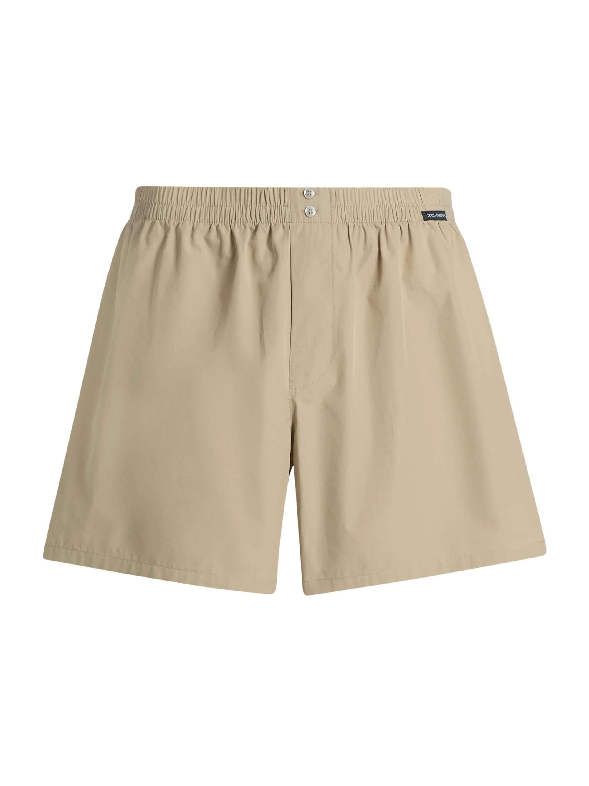 Men's Sporty Cotton Poplin Boxer Shorts - Beige - 1