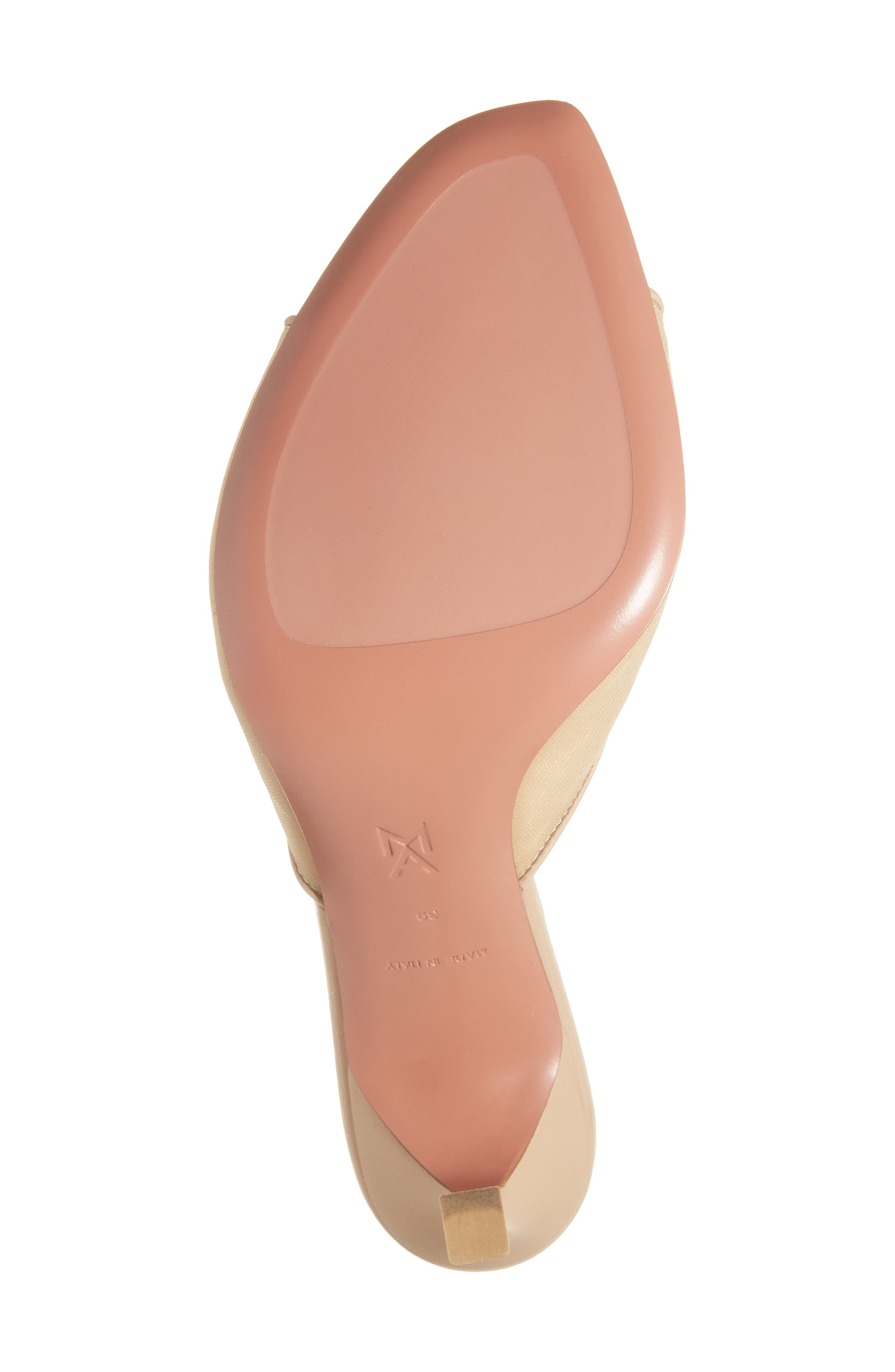 Amina Muaddi Alexa Slide Sandal in Mesh Beige at Nordstrom - 6