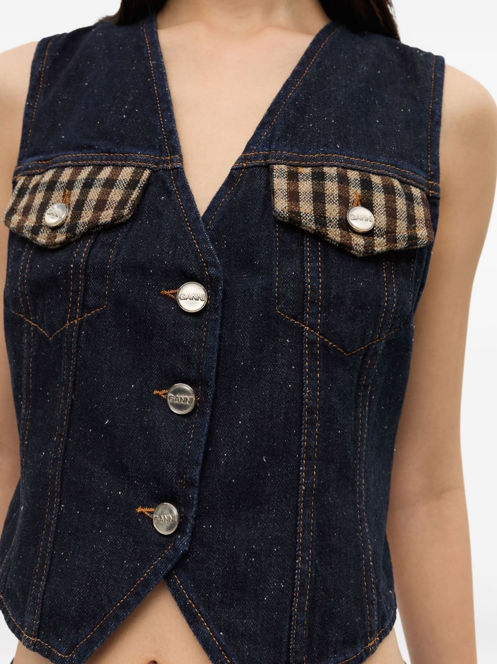 denim waistcoat - 5
