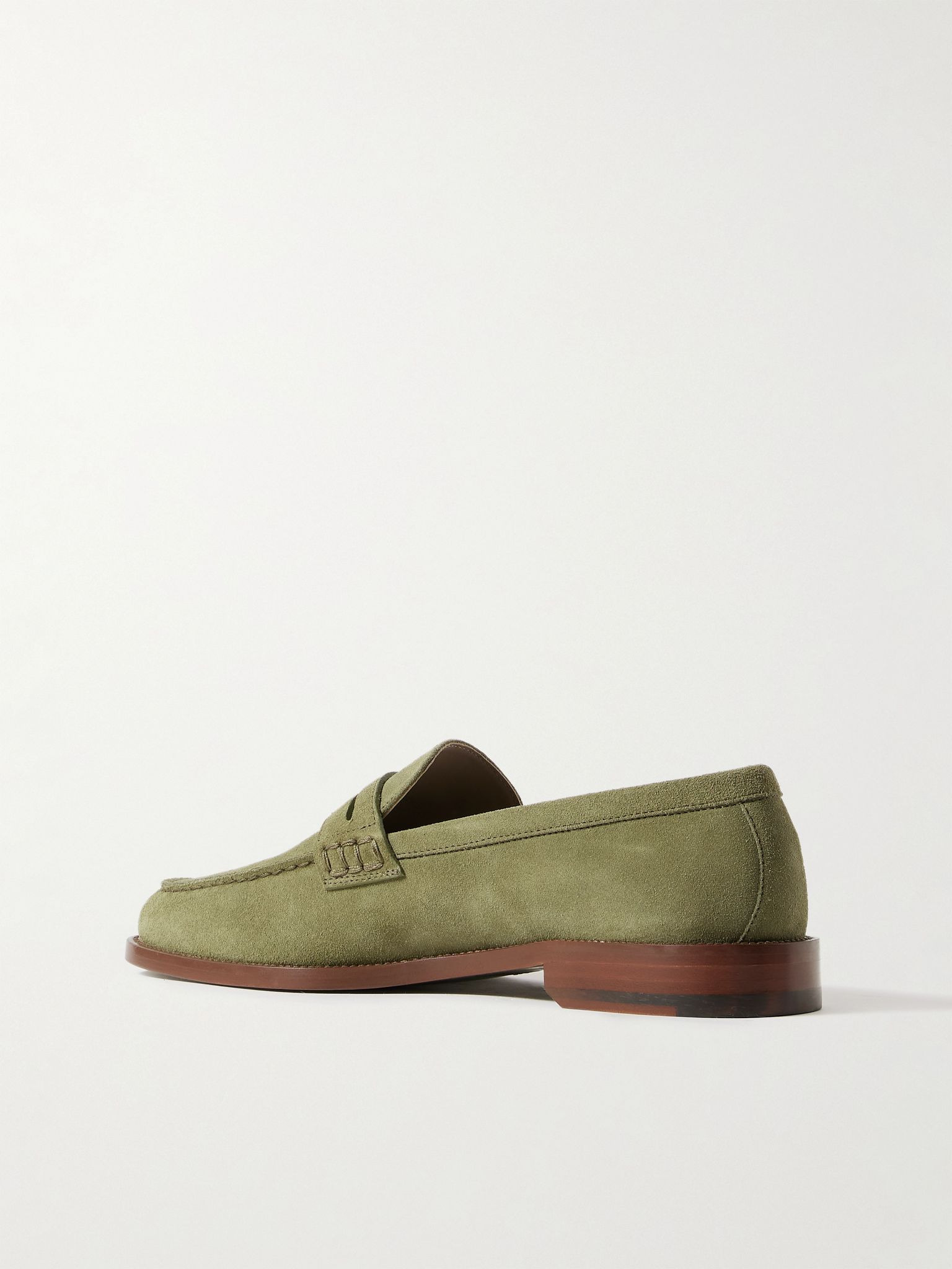 Perry Suede Penny Loafers Green - 4
