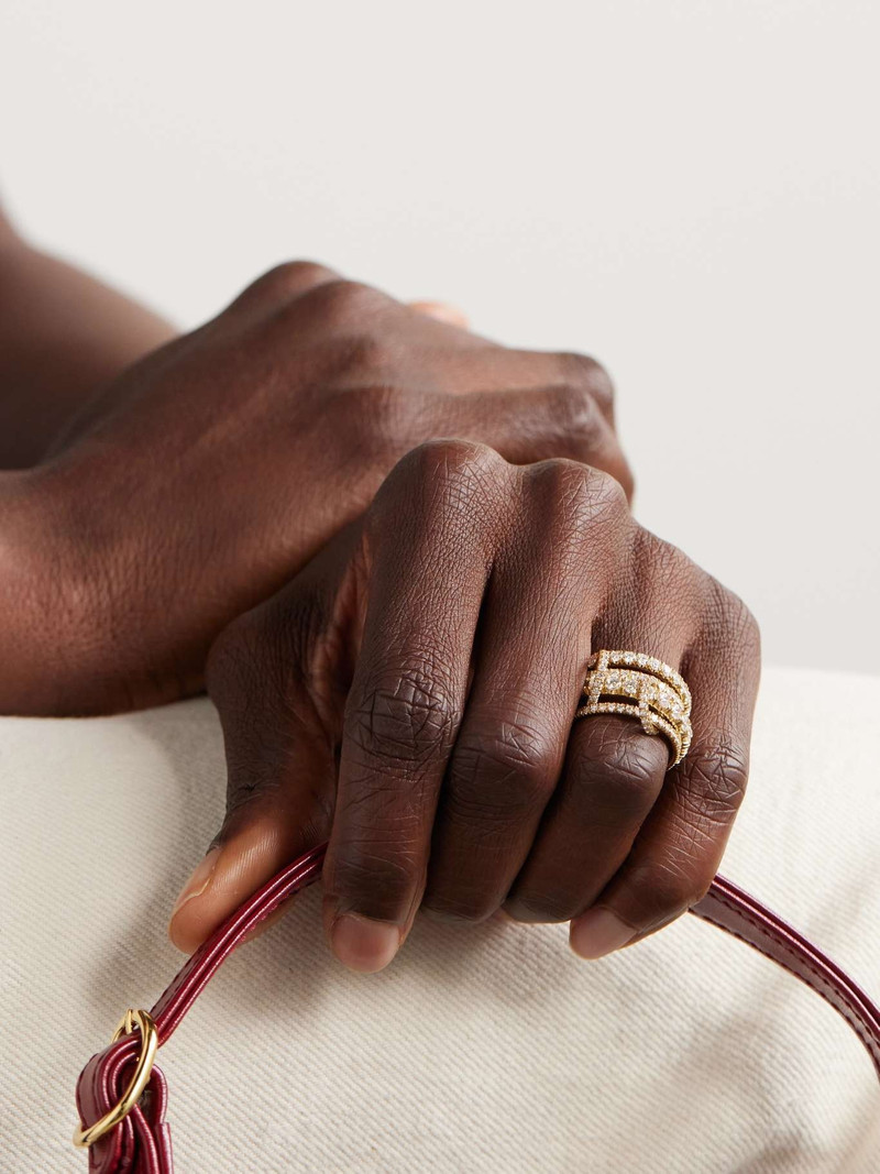 Spinelli Kilcollin Alix set of four 18-karat gold diamond rings Gold outlook