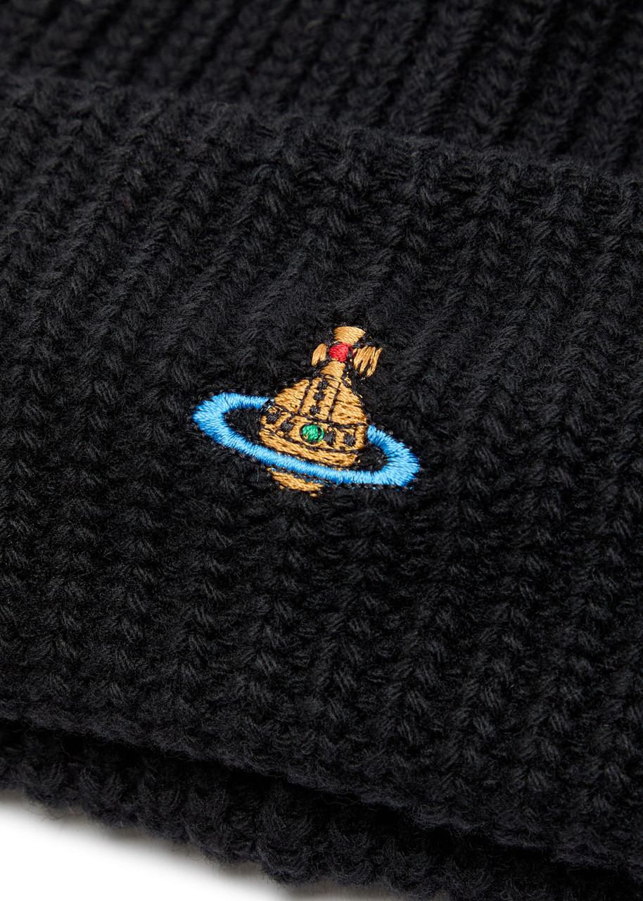 Vivienne Westwood Logo-embroidered Ribbed Wool Beanie - 3