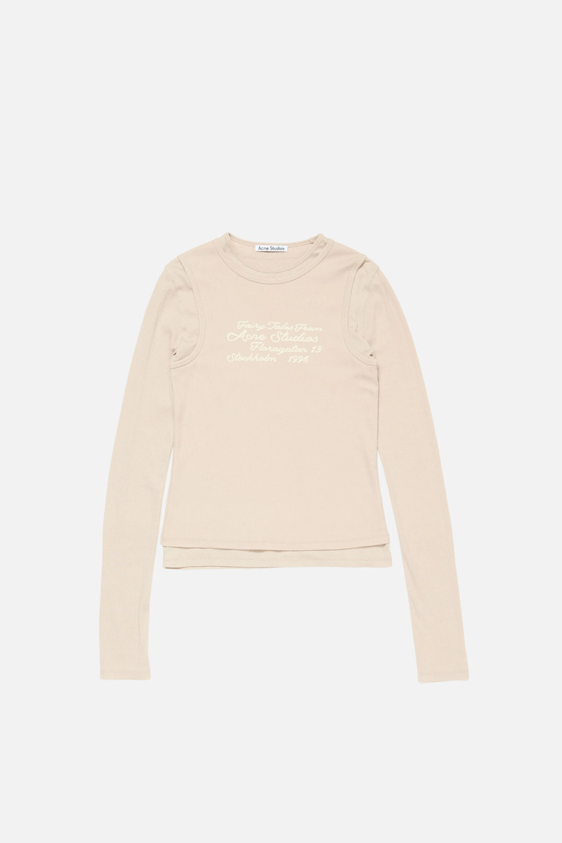 Layered long-sleeve t-shirt - Oatmeal beige 6