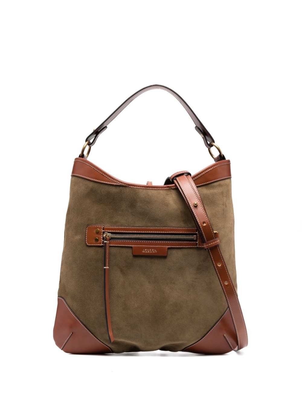 suede-finish leather tote bag - 1