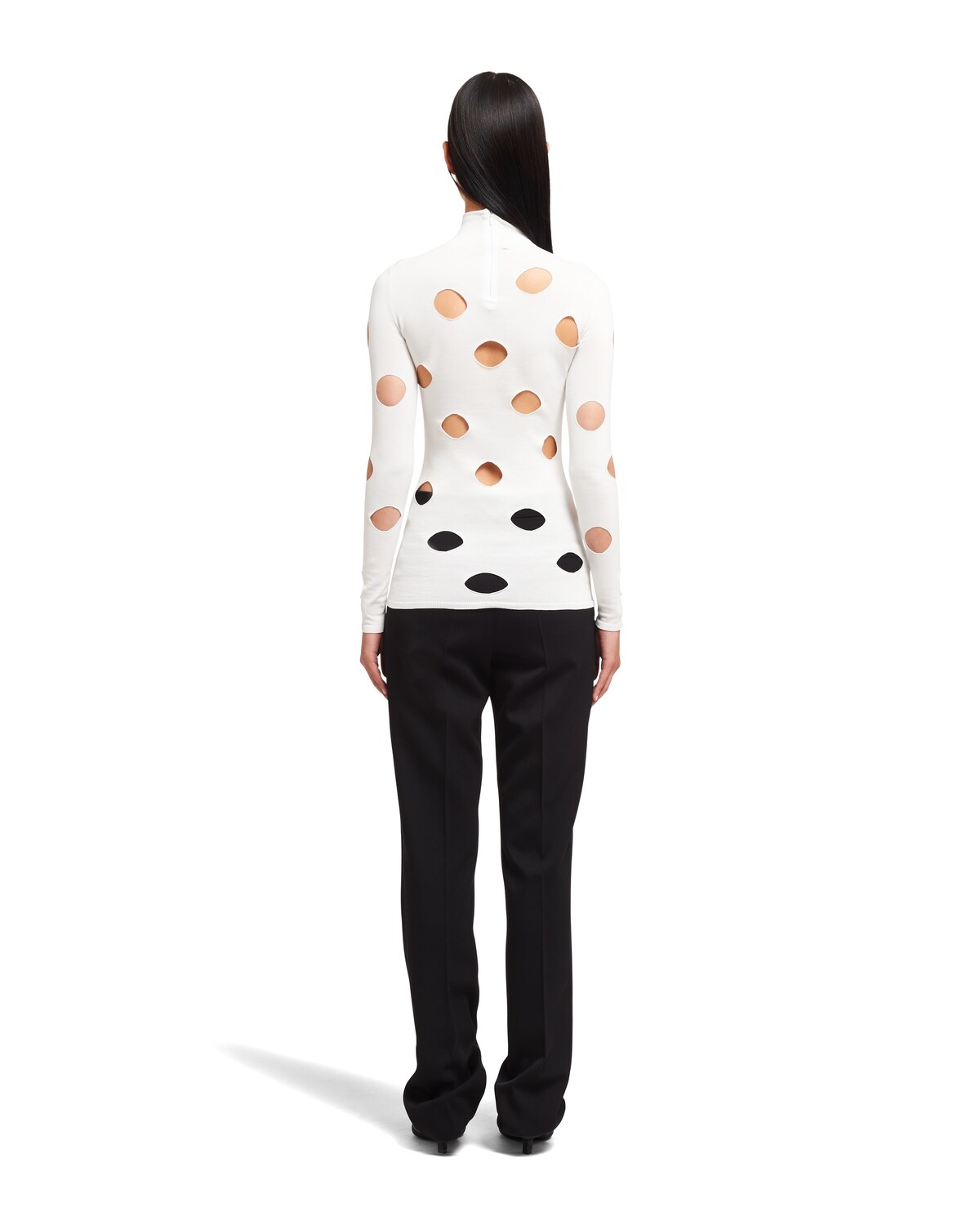 Openwork viscose turtleneck sweater - 4