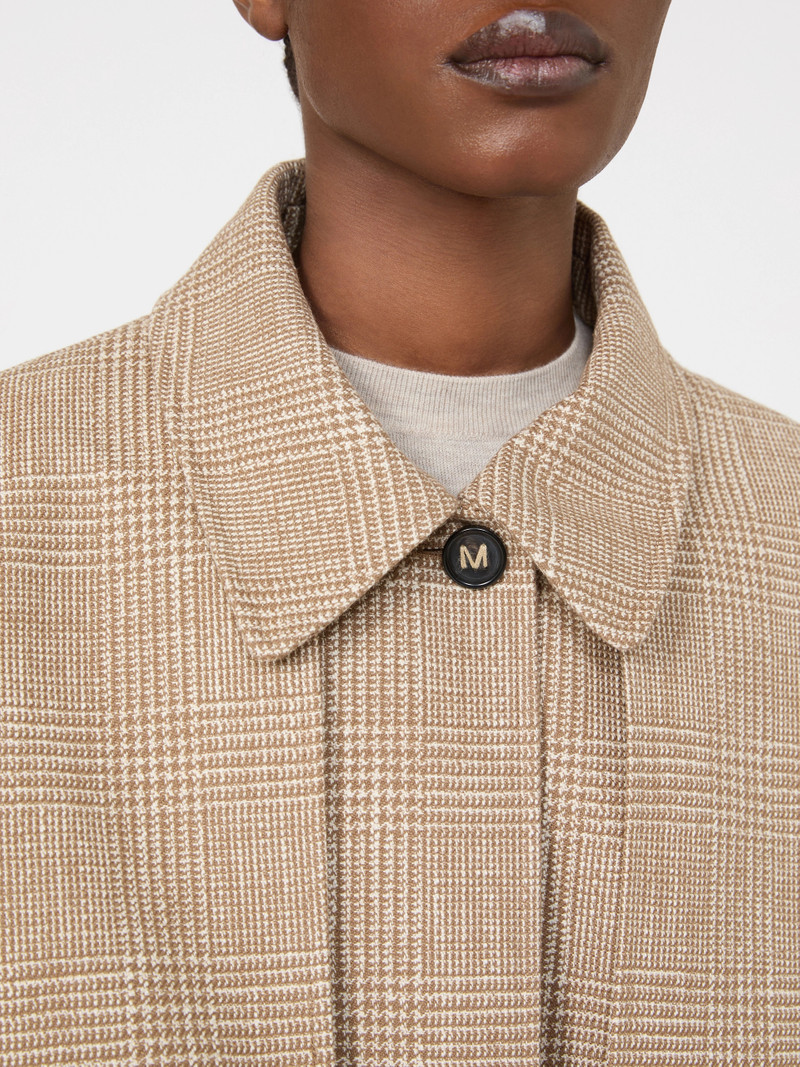 FAVETTA Glen plaid cotton cloak - TOBACCO 5