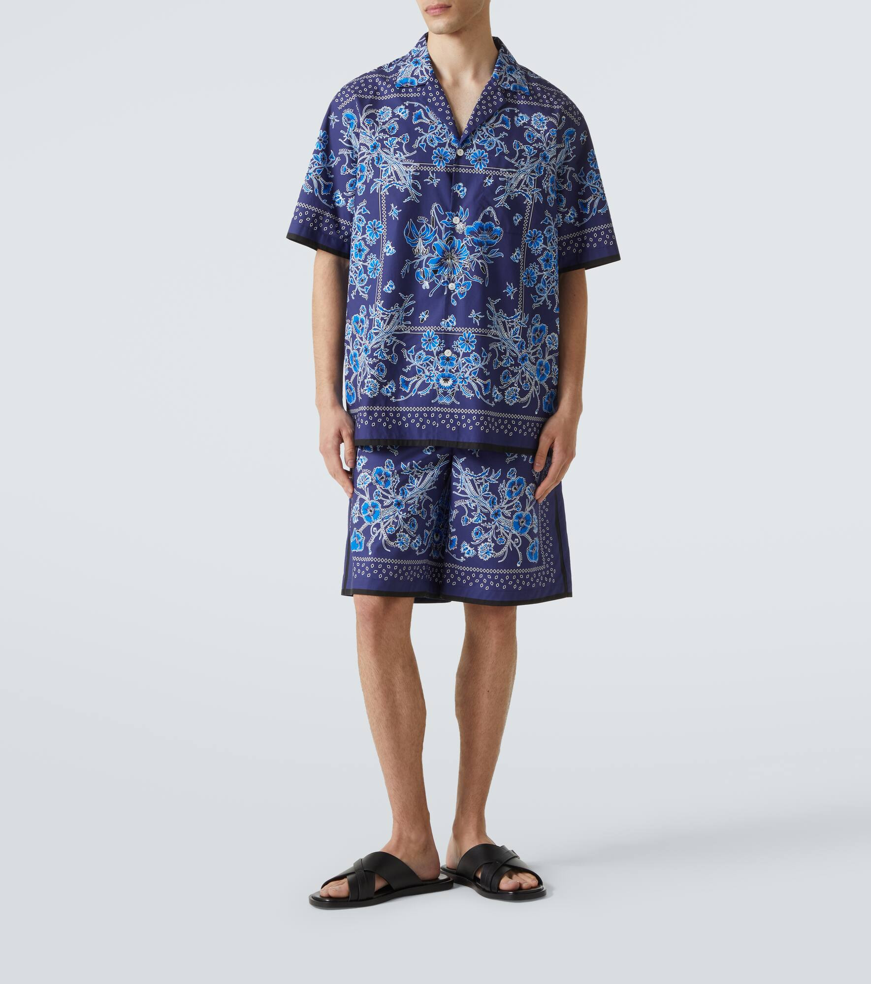 Floral cotton bowling shirt - 2