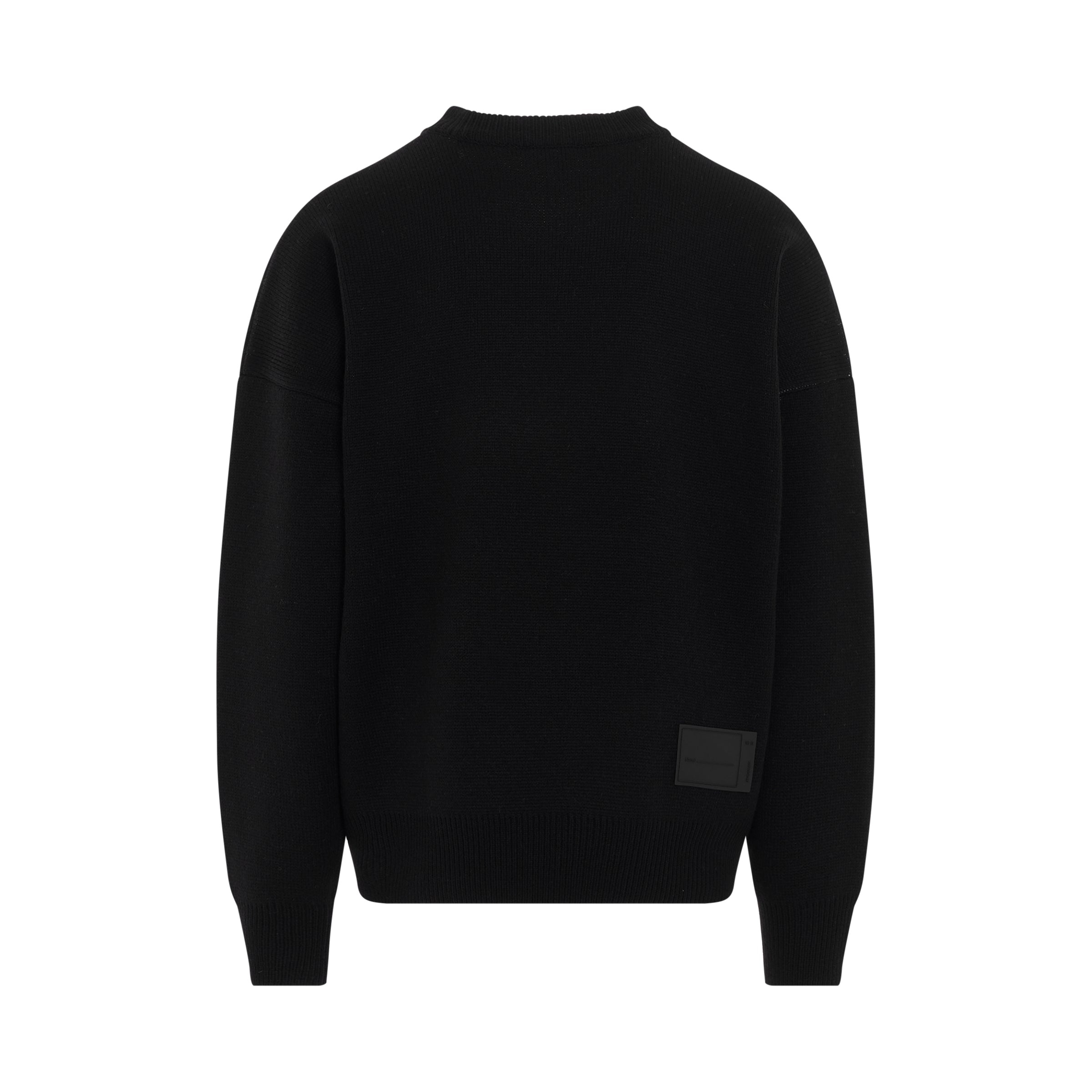 Logo Jacquard Intarsia Sweater in Black - 4