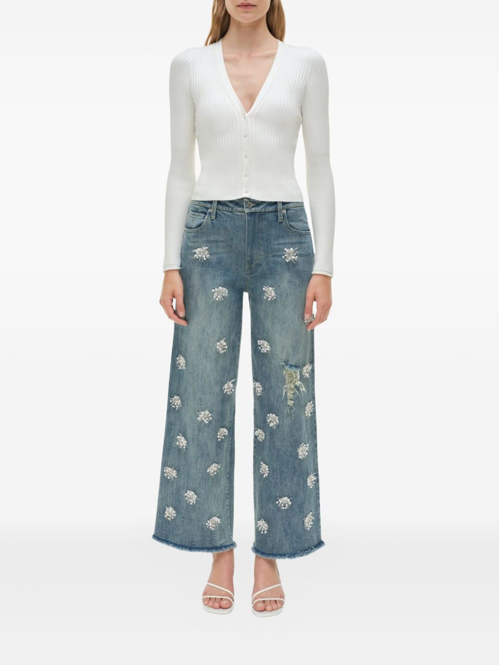 Jude embellished frayed jeans - 2