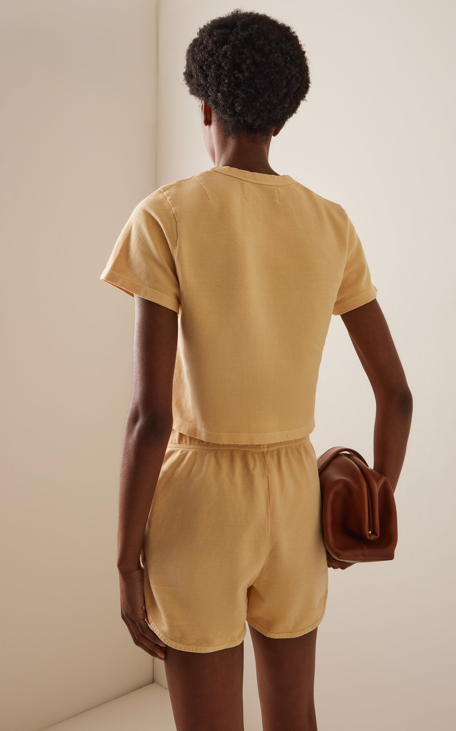 Daria Cropped Cotton T-Shirt yellow - 4