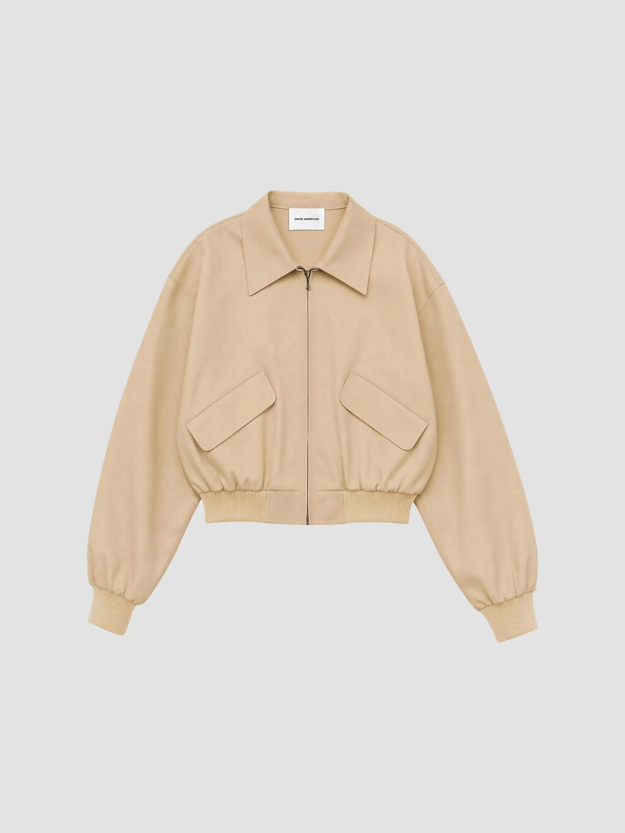 Women's The Twill Cropped Bomber Jacket - Dune Mist - 1