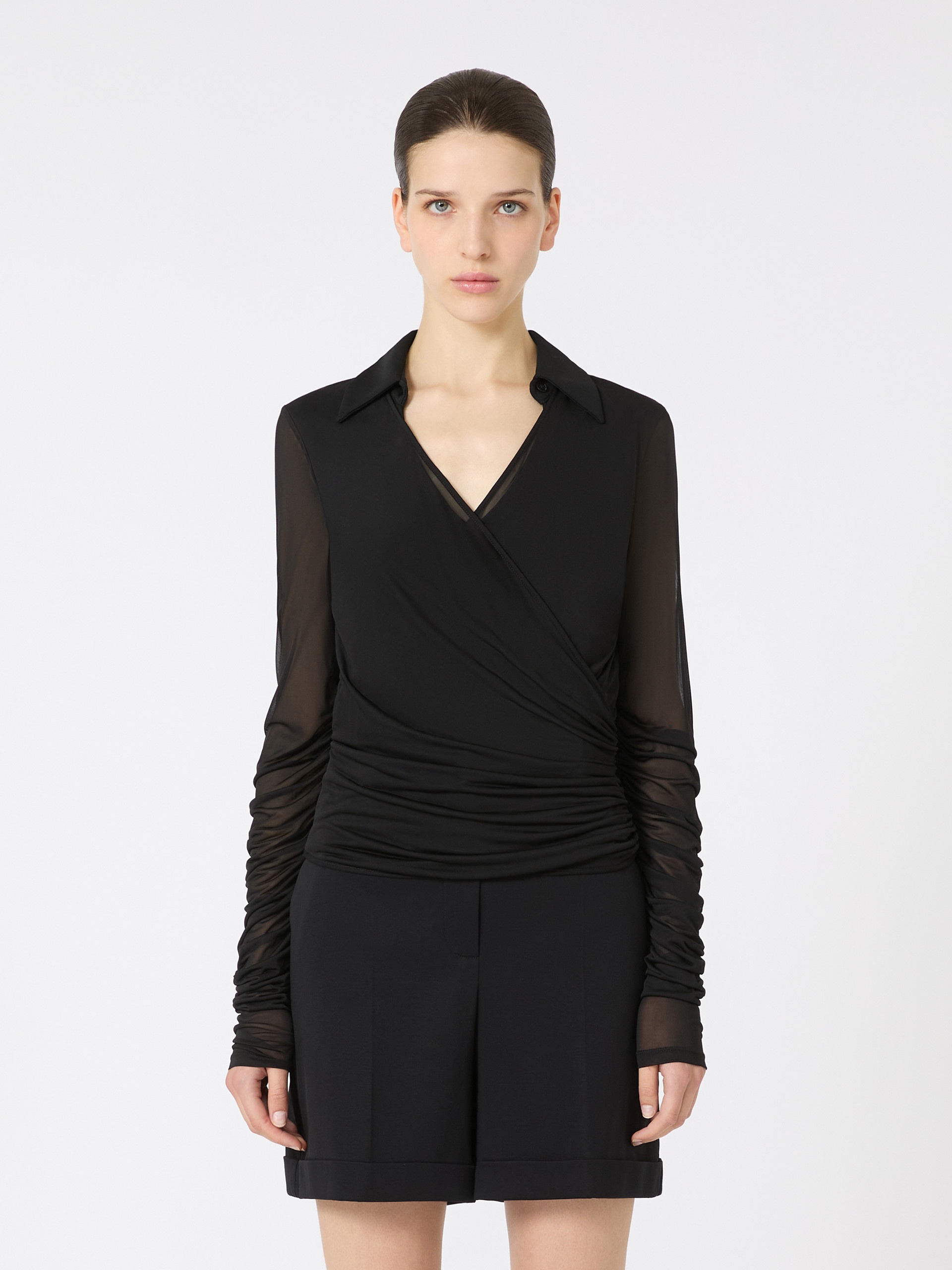 AIELLO Jersey and tulle blouse - 3