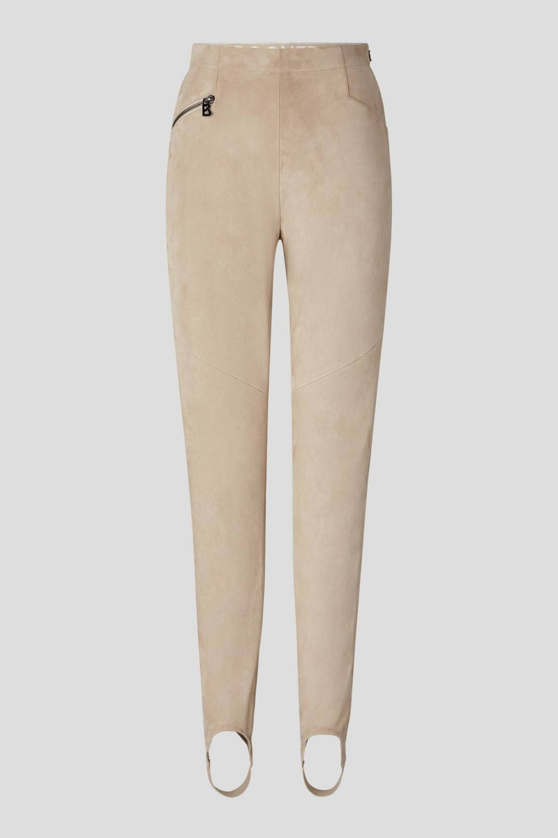 JUMI SUEDE STIRRUP TROUSERS IN CAMEL 1
