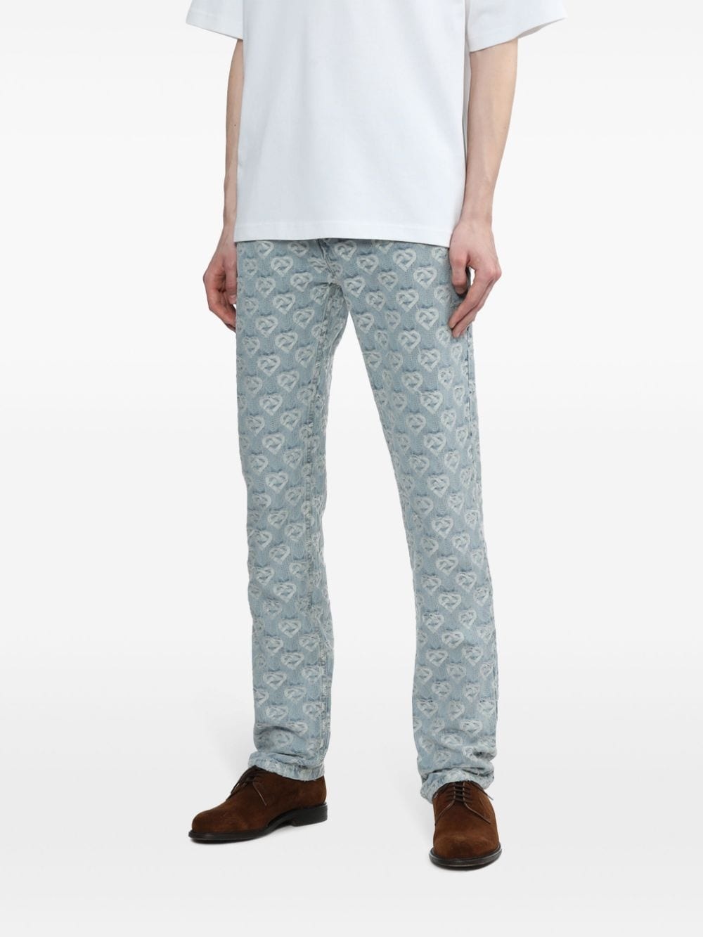 monogram-print jeans - 3