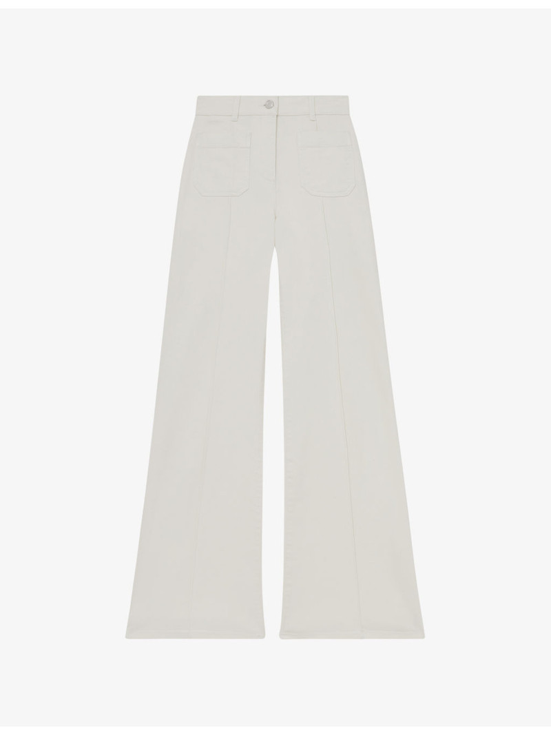 Sakura Flared Patch-Pocket Stretch-Denim Jeans 1