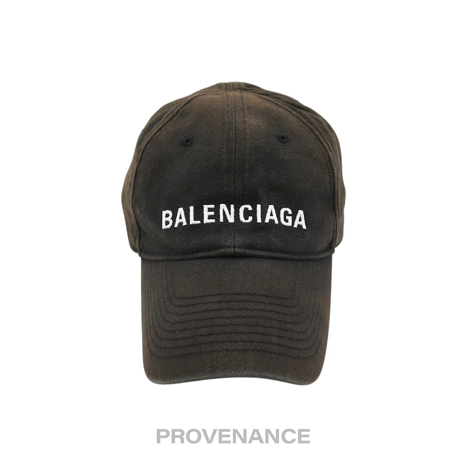 Balenciaga Embroidered Logo Cap - Archetype Washed Black - 1