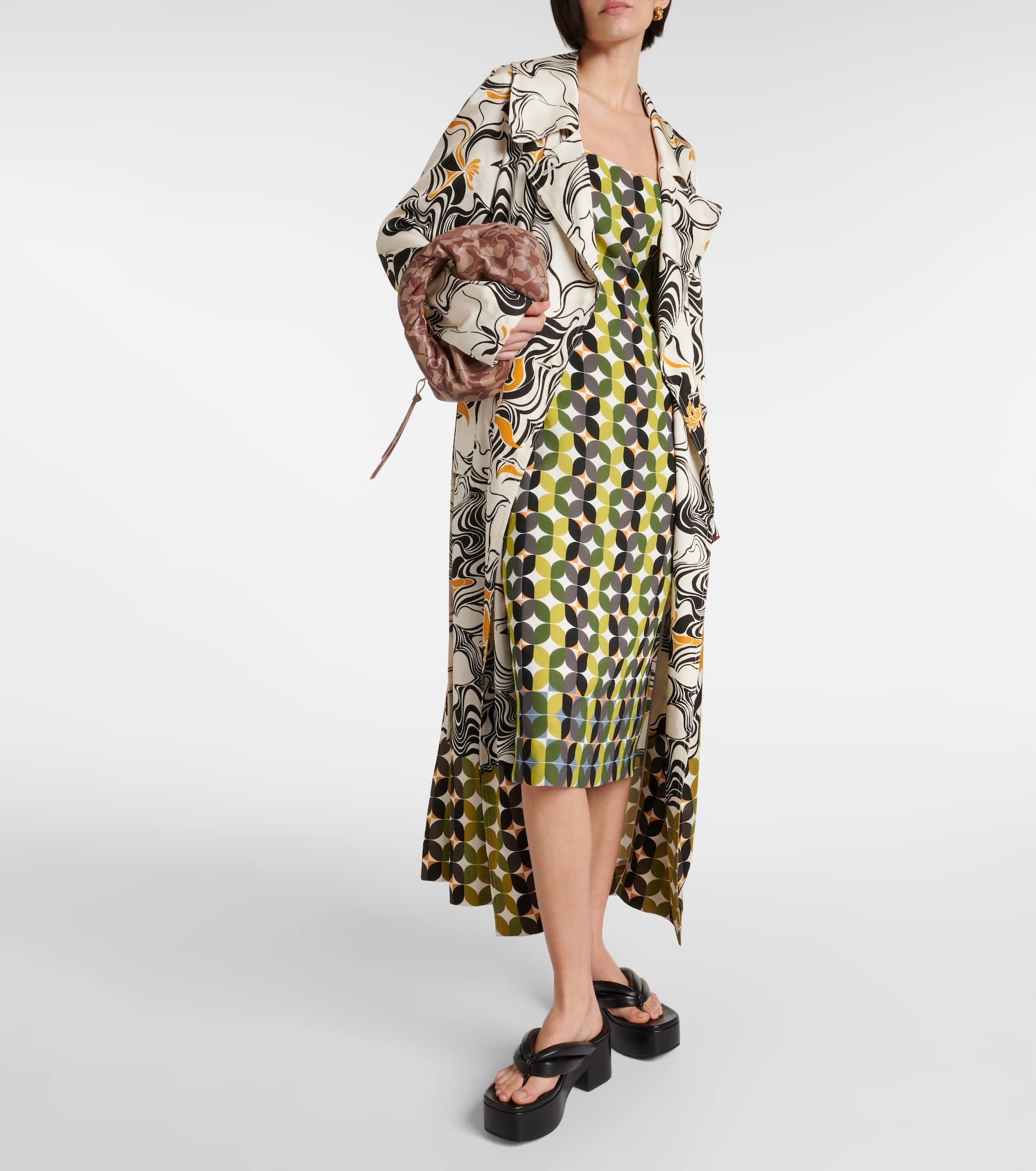 Printed crêpe midi dress - 2