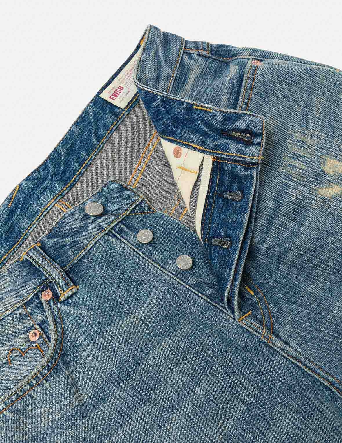 Seagull Print Regular Fit Denim Shorts - 8