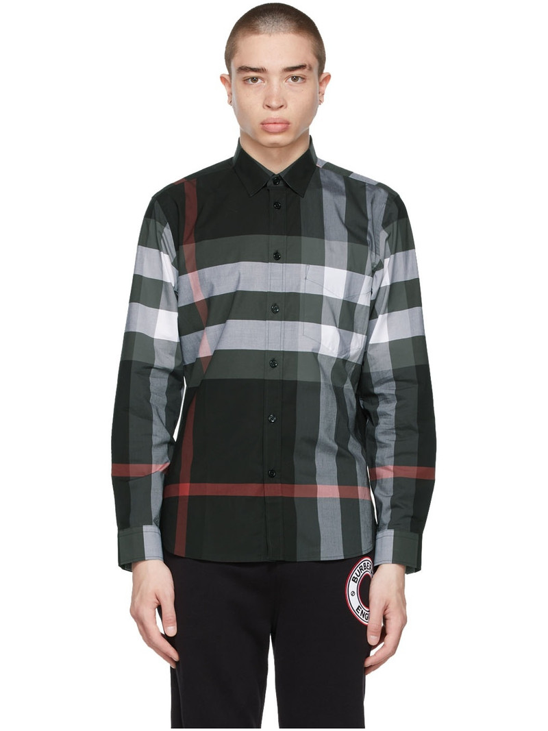 Grey Slim Somerton Check Shirt 1