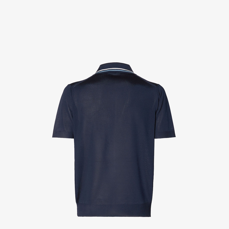 Polo shirt Dark blue viscose sweater 2
