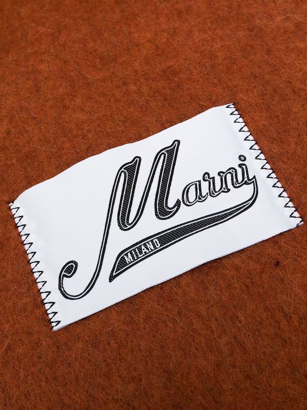 logo-patch fringed scarf - 3