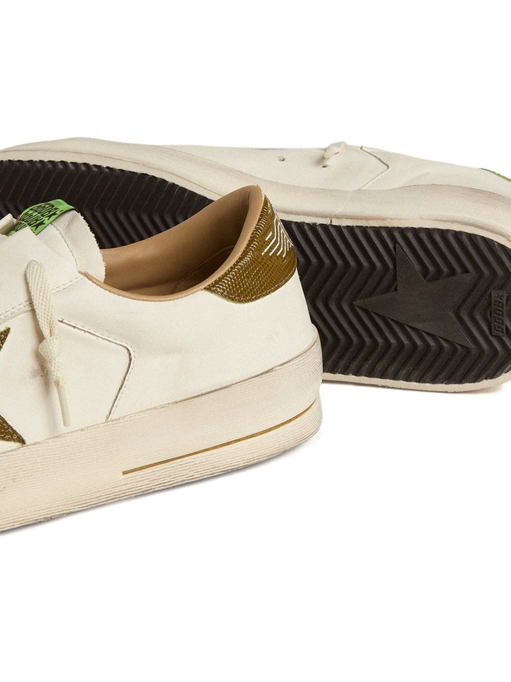 Stardan star-printed leather sneakers - 4