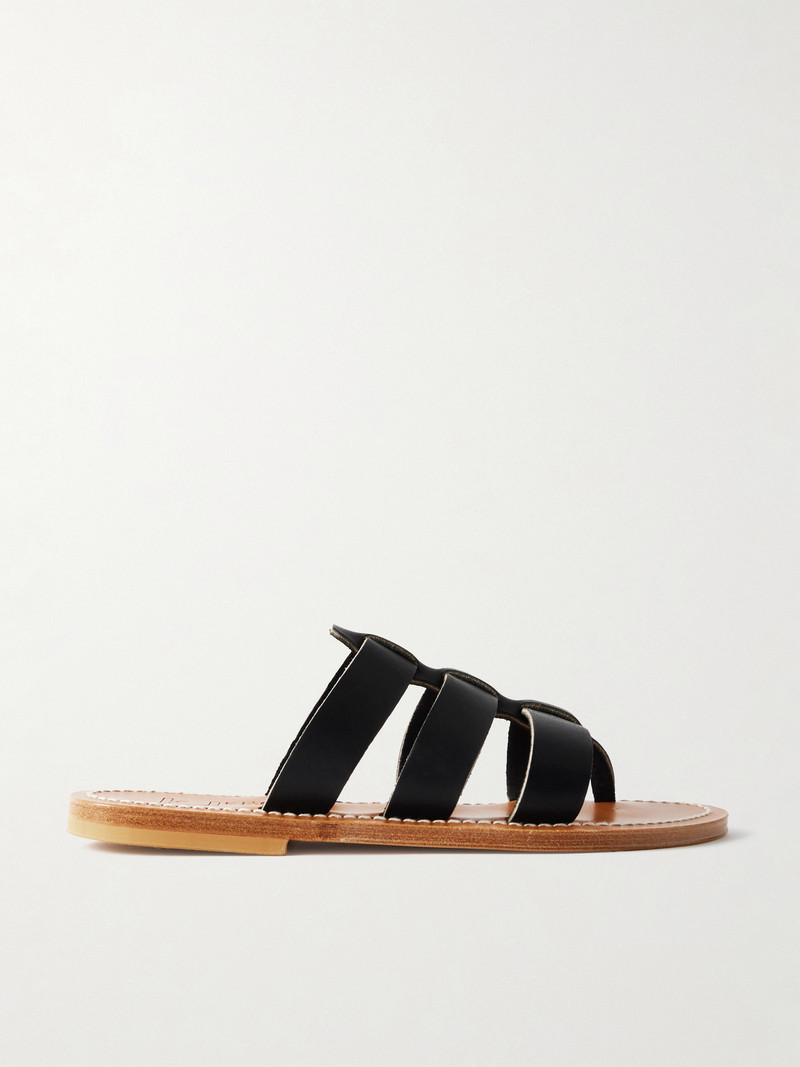 Dolon Cutout Leather Slides 1