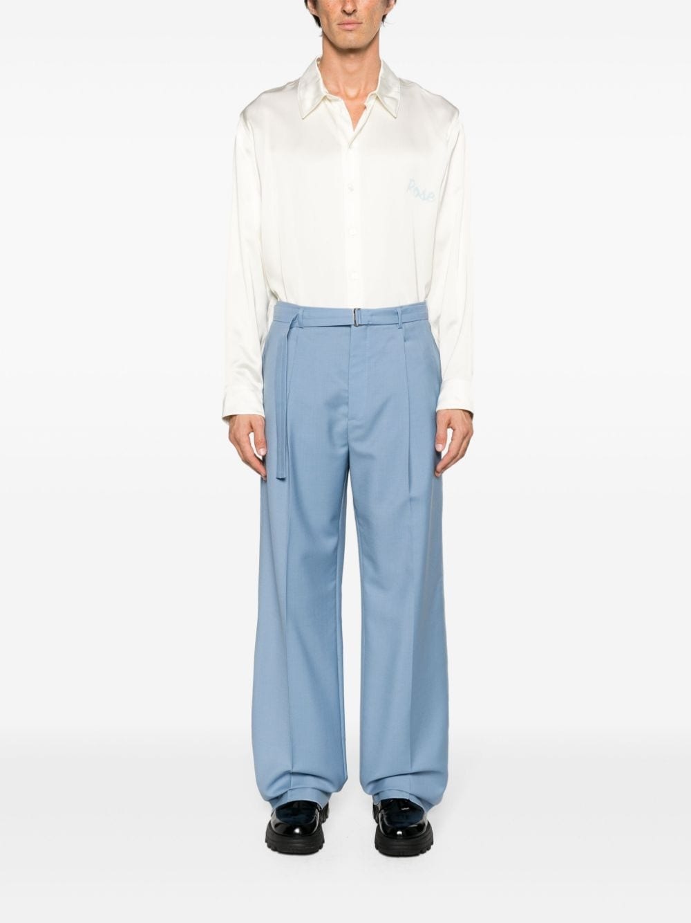 wide-leg wool trousers - 2