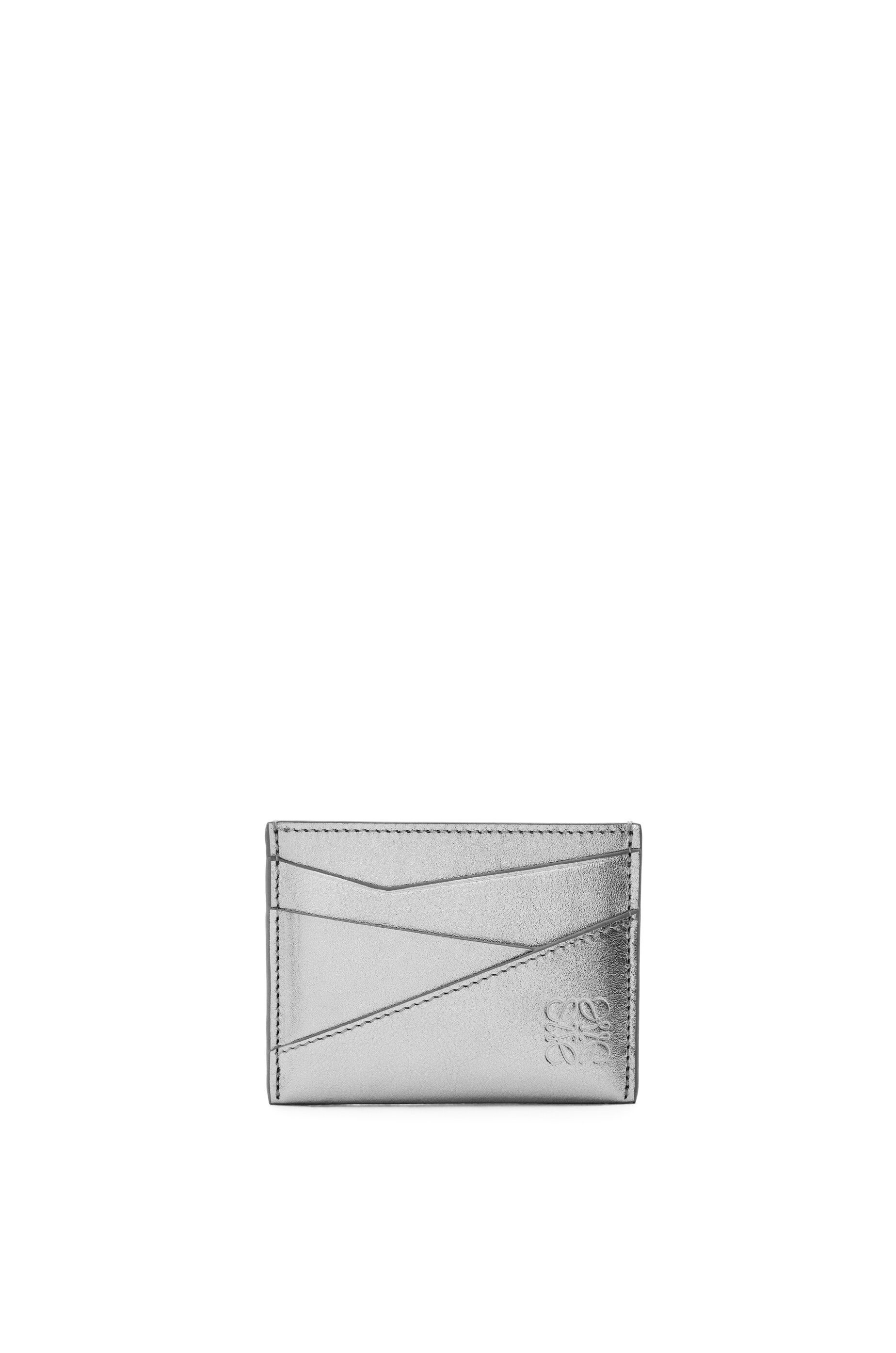 Puzzle plain cardholder in metallic calfskin - 1