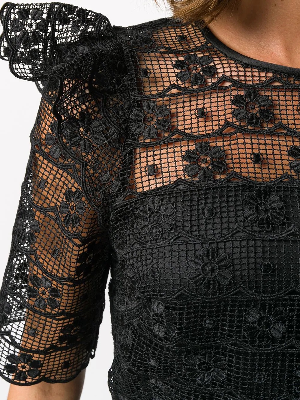 lace-detail mini dress - 5