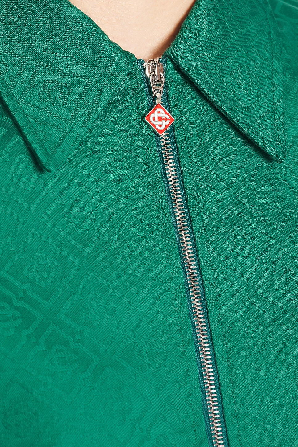 Cropped Monogram Zip Up Shirt - 5