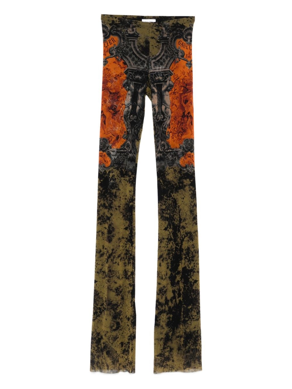 abstract-pattern print trousers - 1