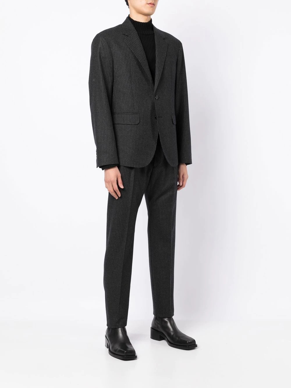 pinstripe single-breasted suit - 3