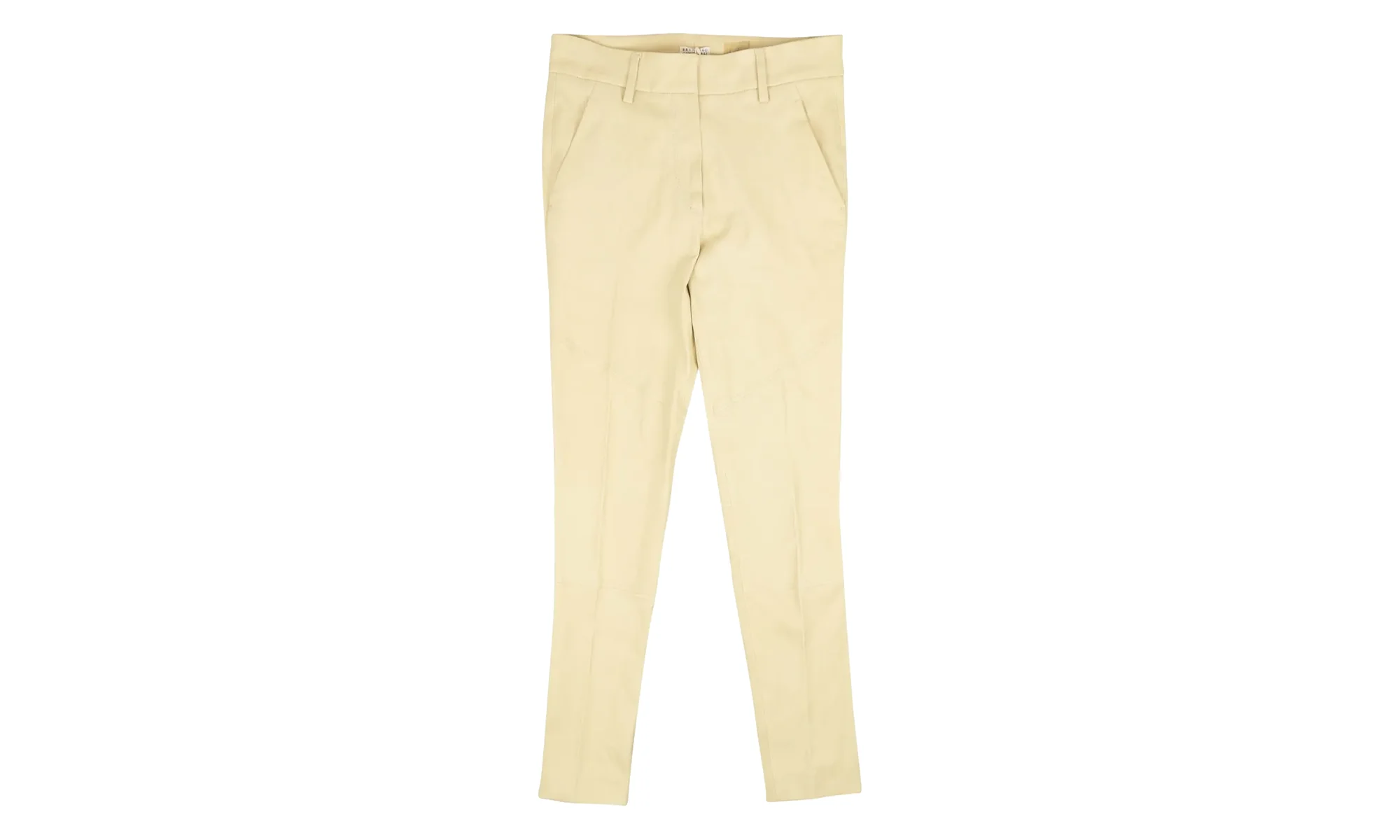 LEATHER BEIGE SKINNY PANTS "Beige Straight Pants" BCL M0V293331 - 1