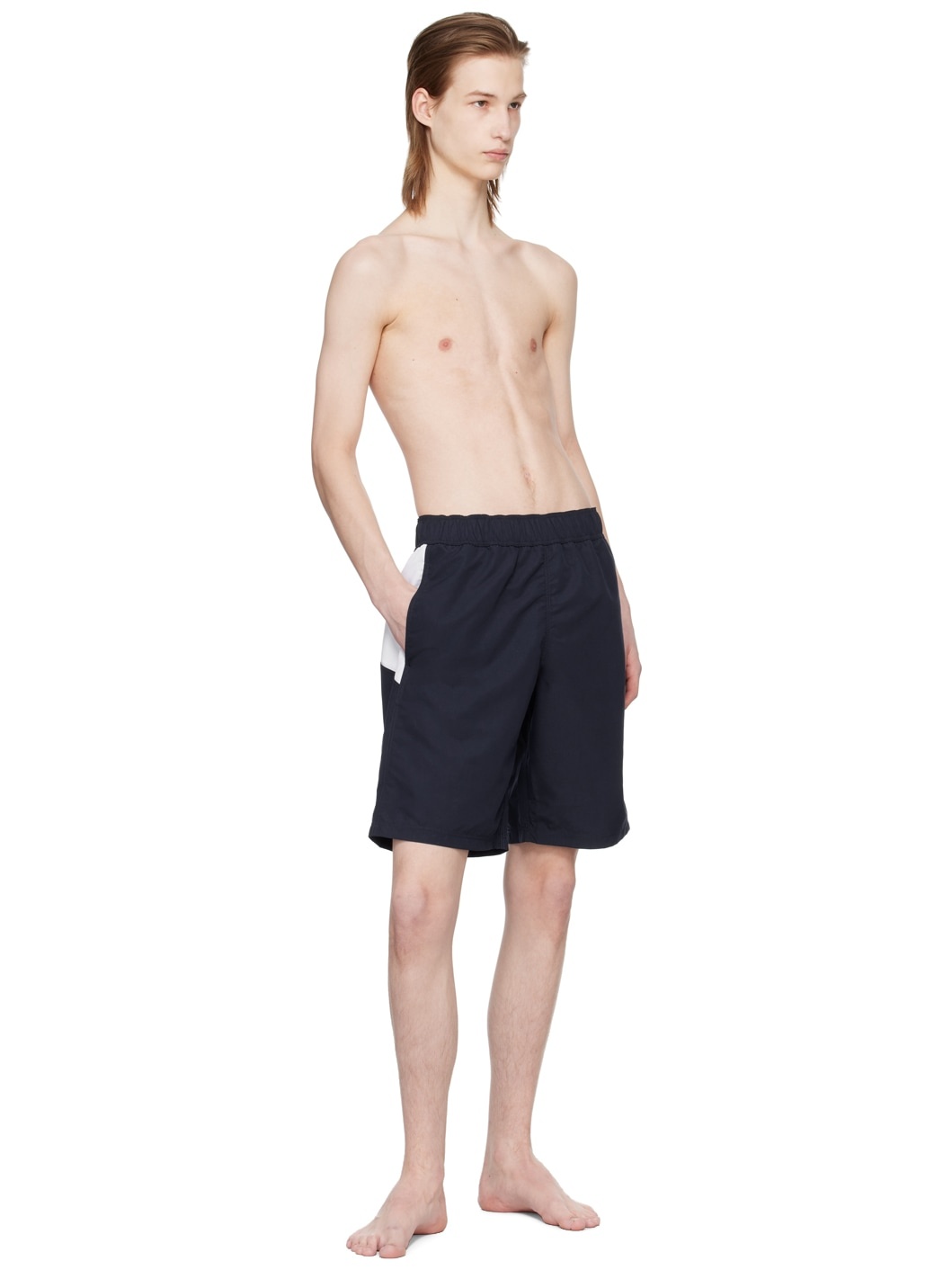 Navy Printed Swim Shorts - 4