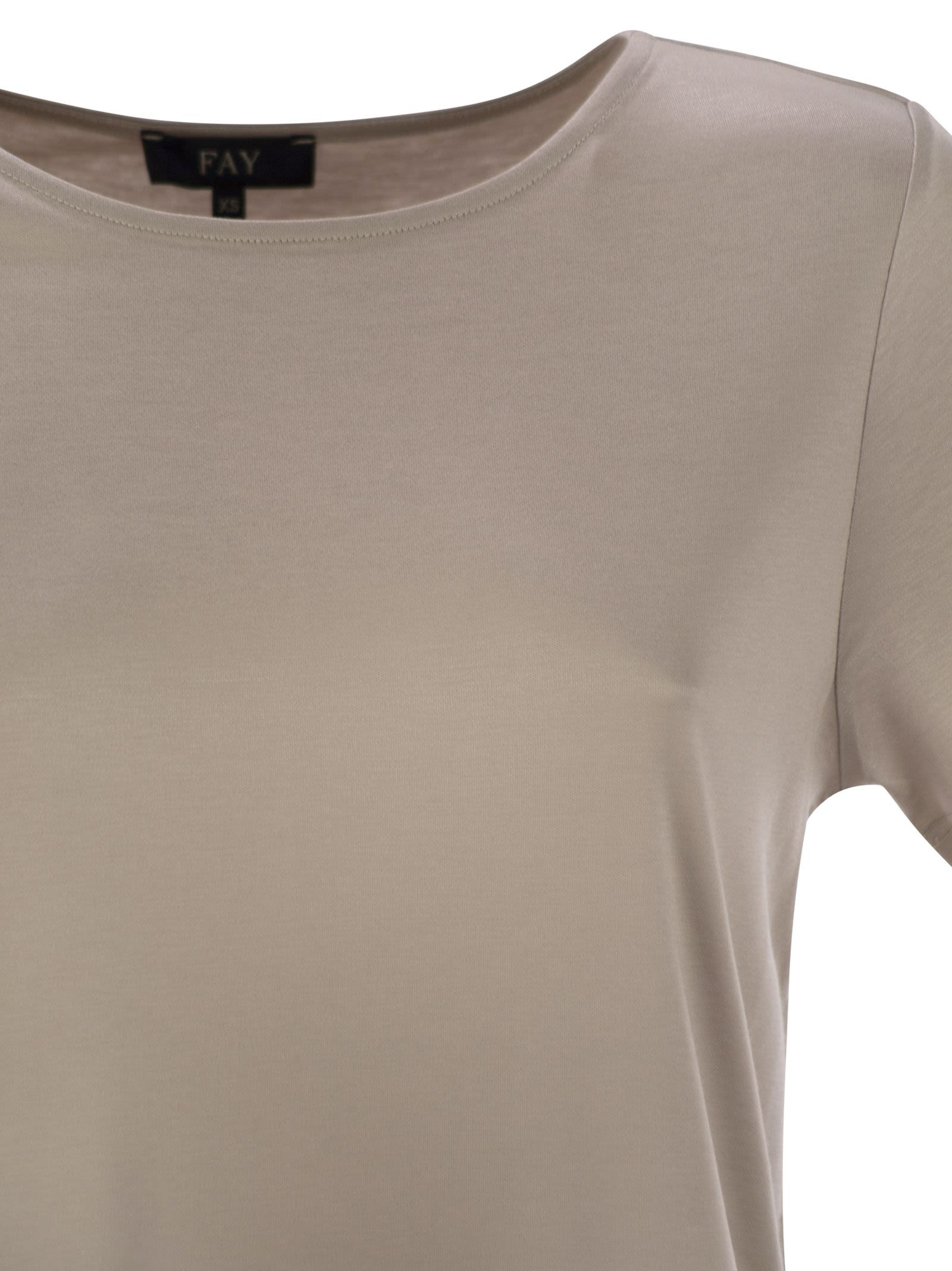 FAY - Fay Women Jersey T-Shirt With Boat Neckline - 4