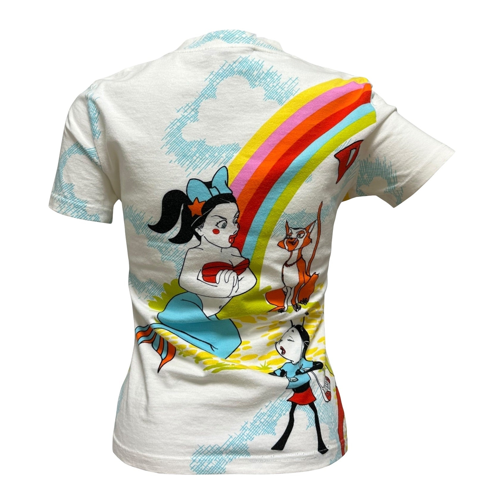 Dior CHRISTIAN DIOR 2002 Rainbow Cartoon Print T-Shirt