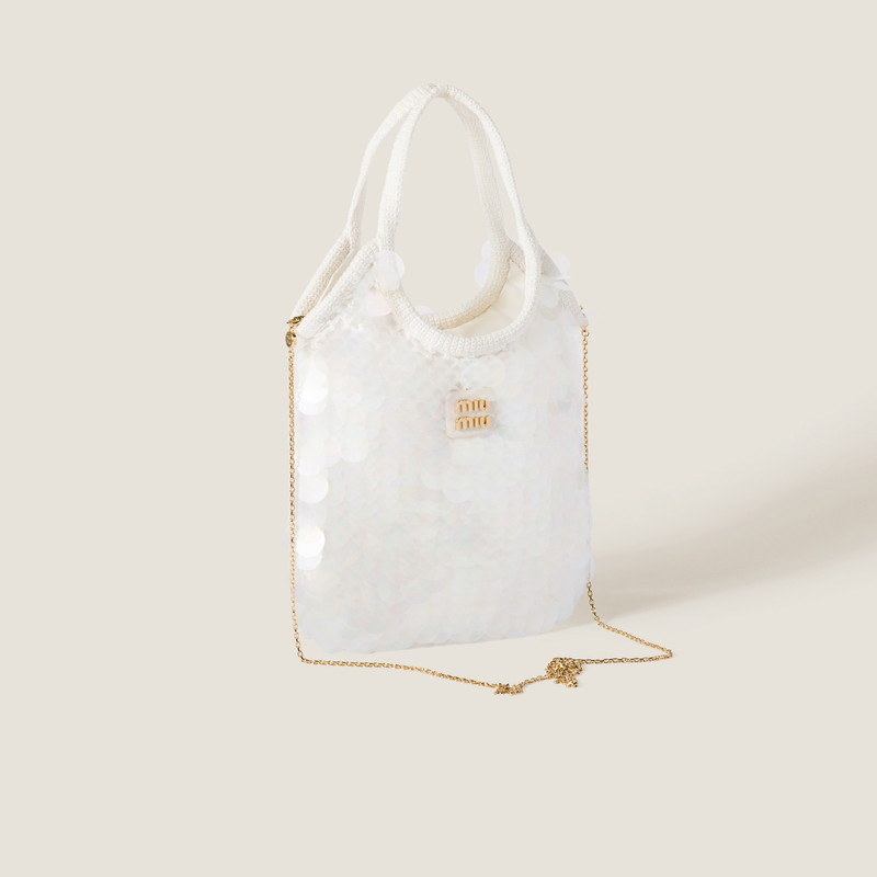 Miu Miu IVY sequin mesh bag outlook