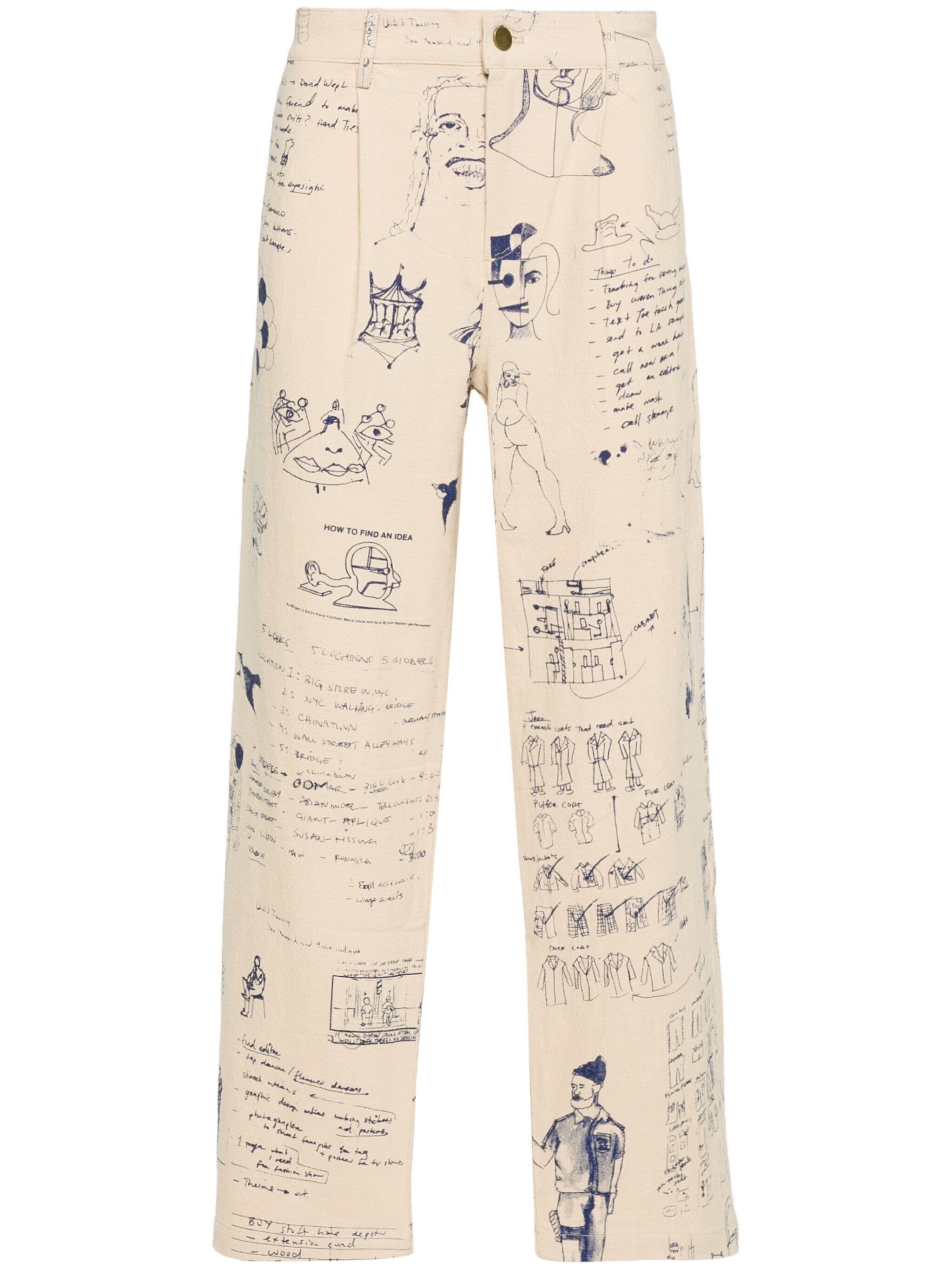Doodles straight-leg trousers - 1