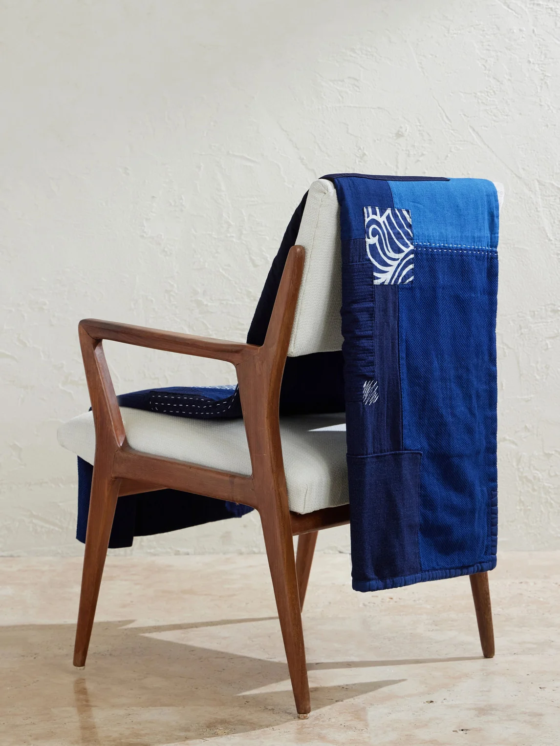 Nenrin Patchwork Cotton and Linen-Blend Blanket - 1